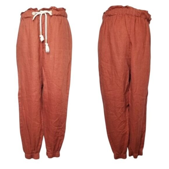Marc New York Linen Rust Drawstring Jogger Pants XL - Picture 8 of 11